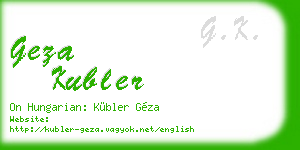geza kubler business card