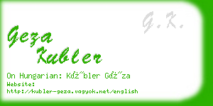 geza kubler business card